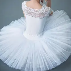 Professional Ballet Swan Lake Tutu White Black Elastic Waist Adults Ballerina 5 Layers Hard Mesh Tulle Skirt Tutus With Briefs