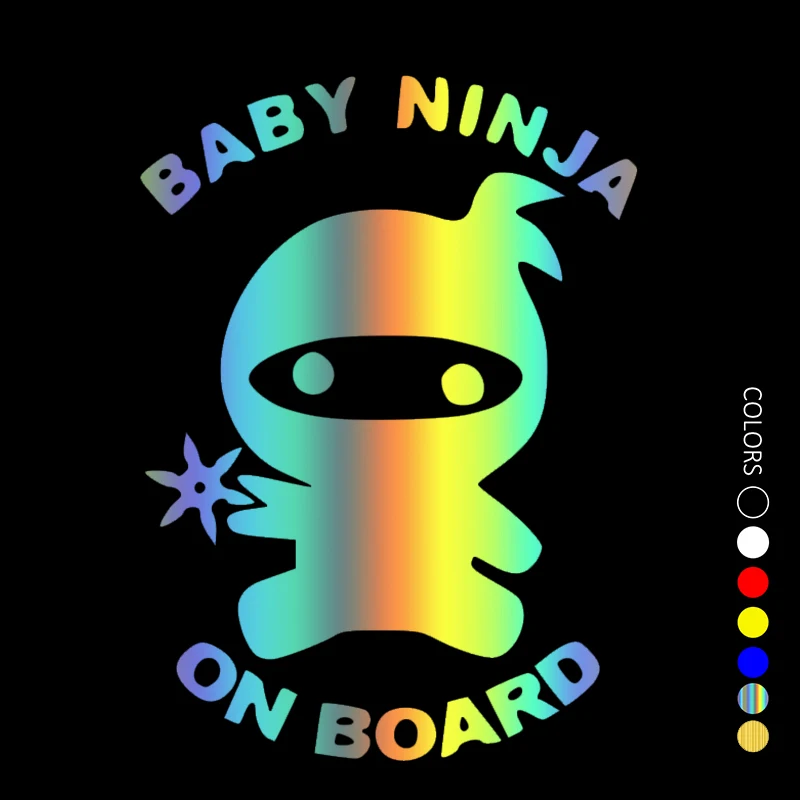 30177# Various Colors/Sizes Baby Ninja on board car sticker vinyl car decal waterproof stickers on truck bumper rear window