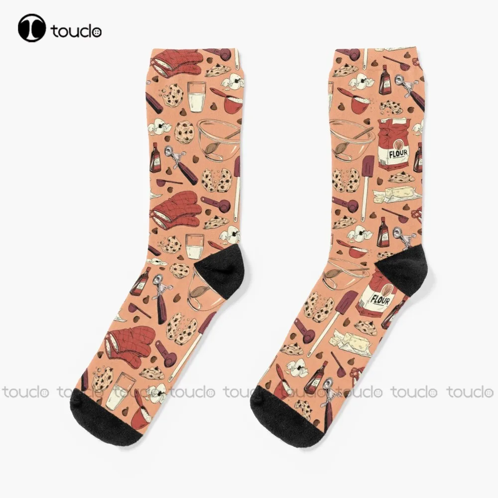 Pattern: Baking Cookies Socks Men'S Socks Christmas Fashion New Year Gift Unisex Adult Teen Youth Socks 360° Digital Print