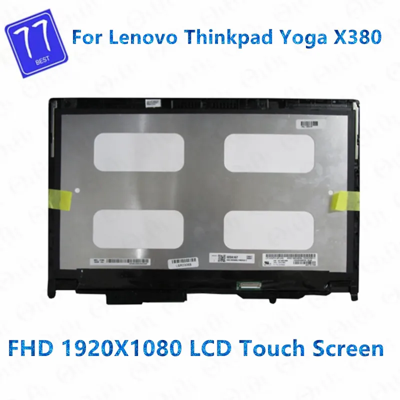 

13.3" LCD Assembly for Lenovo Thinkpad X380 yoga Laptop Touch Screen +Frame FHD 1920*1080 IPS 30pin FRU 02DA168 02DA170 02HM040