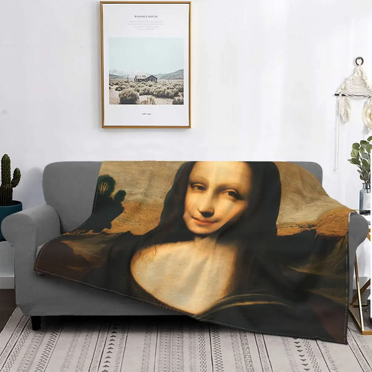 Leonardo Da Vinci,The Isleworth Mona Lisa Blankets Fleece Decoration Throw Blankets for Bedding Bedroom Plush Thin Quilt