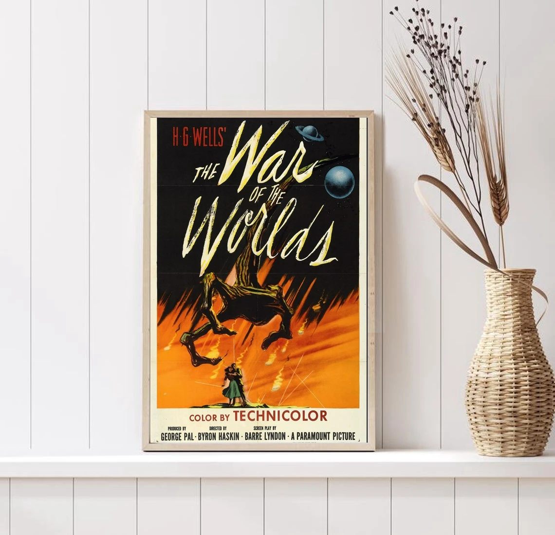 The War of the Worlds (1953) Poster Science Film Film H. G. Wells' The War of the Worlds Wall Decor Gene Barry, Ann Robinson Art