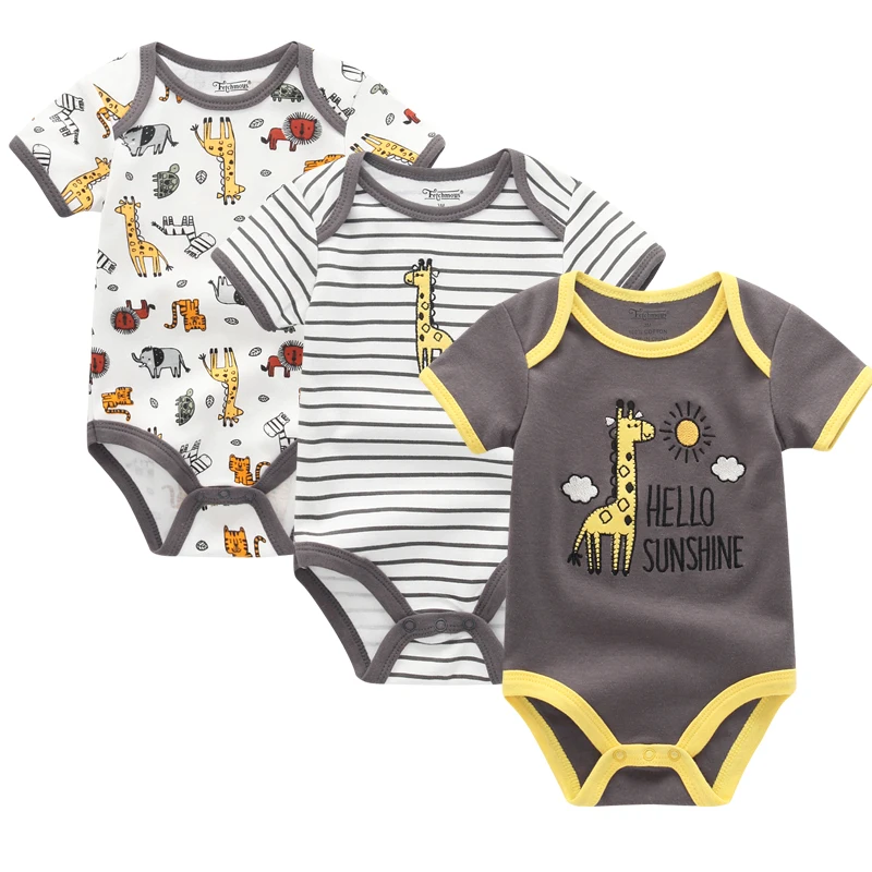 3pcs Baby Clothes Baby Rompers Cotton Infant short Sleeve Jumpsuits Boy Girl Summer Baby clothing set