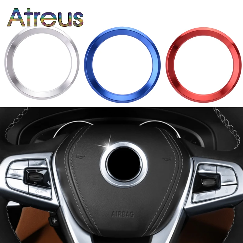 Aluminium Trim Car Steering Wheel Cover Logo Ring For BMW X5 E53 E70 F15 X6 E71 F16 X1 E84 F48 X3 E83 F25 X4 F26 M Accessories