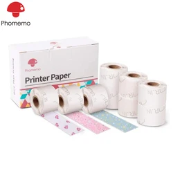 Phomemo-Papel de etiqueta pequeño para impresora M02S, adhesivo térmico con estampado de notas adhesivas para impresora M02Pro, rollo de papel térmico de personaje negro,papel autoadhesivo