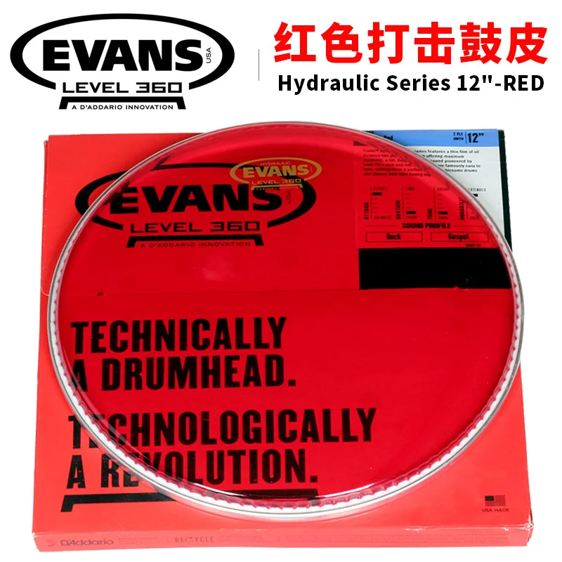 

Evans 12" Hydraulic Red Tom Head (TT12HR) Tom Batter Drumhead