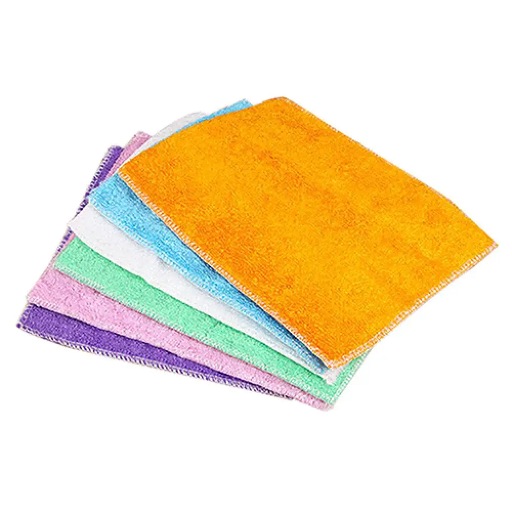 Dish Towel Dishcloth Bamboo Fiber Oil Washing Towels Anti-grease Anti-bacteria Super Absorbent Scouring Pad Kitchen Gadget