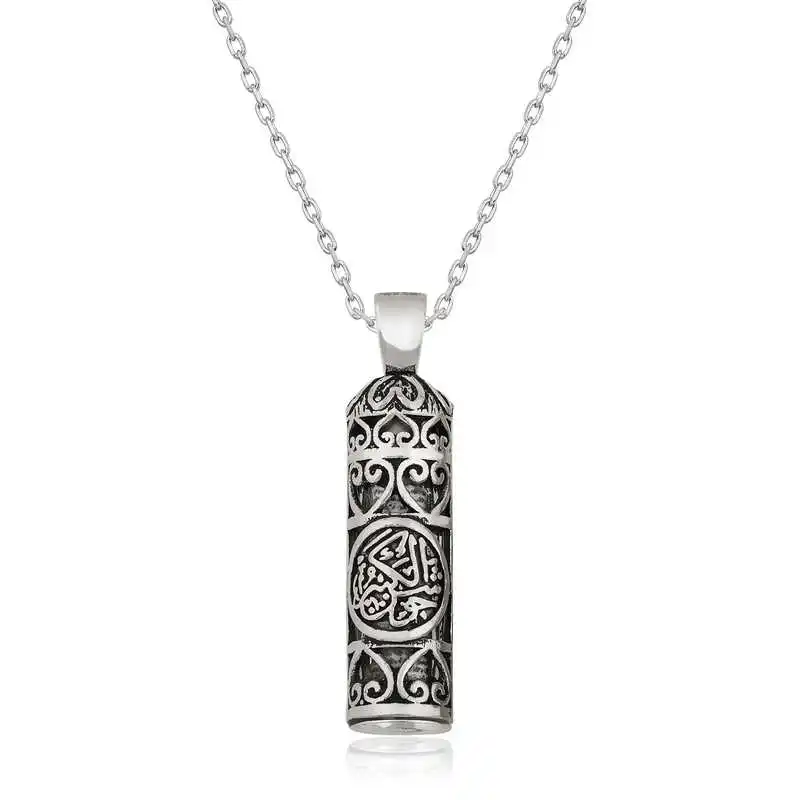 Silver Cevşen-ul General Ledger Necklace 925 Sterling Women Fine Jewelry Wedding Party Birthday Gift - Box - Pendant - Chain Choker - Female - Ladies - Fashion