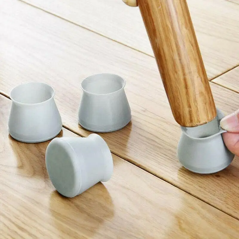 4/8pcs tappi per sedie in Silicone piedini per tavolo per fondo tondo coprimobili antiscivolo calzini protezioni per pavimenti Pad antiscivolo