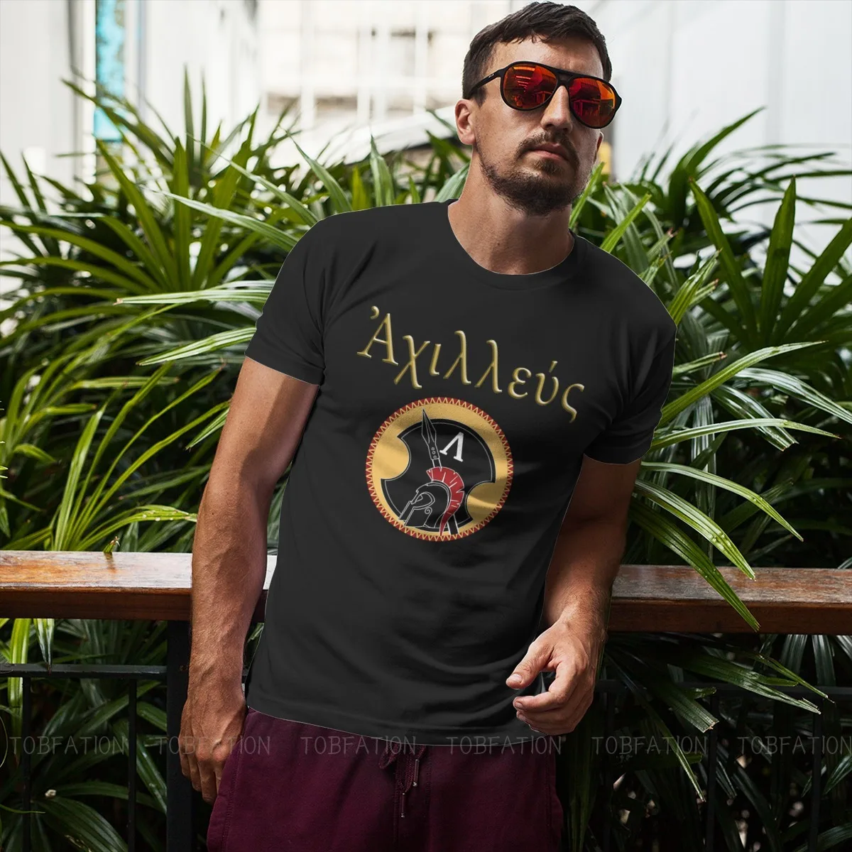 Achilles Son of Peleus Print Cotton Ofertas T Shirts Greek Mythology Ares Ancient Folklore Men Casual Streetwear