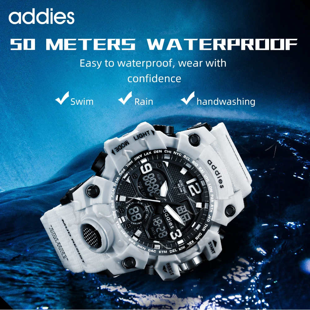 ADDIES Brand Men Digital Watch Military Sports Style Watches Fashion Waterproof Electronic Wristwatch Mens 2021 Relogios