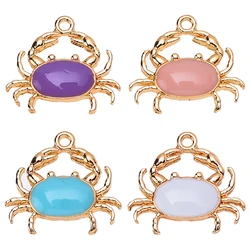 20Pcs Cute Cartoon Little Crab Dripping Oil Charm Pendant Accessories Wholesale DIY Bracelet Necklace Jewelry Making Supplies