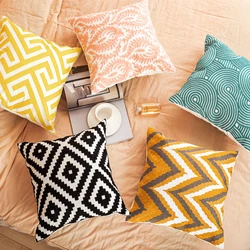 Home Decoration geometry Cushion Cover Ethnic Style Canvas Square Embroidery Pillow Cover for Sofa Bed