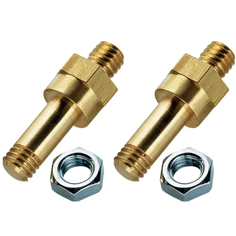 Solid Brass Side Post Terminal, Fits  3/8-16 Threads, Long Stud Adapter, Fits Standard Side Terminal Battery Sockets GM