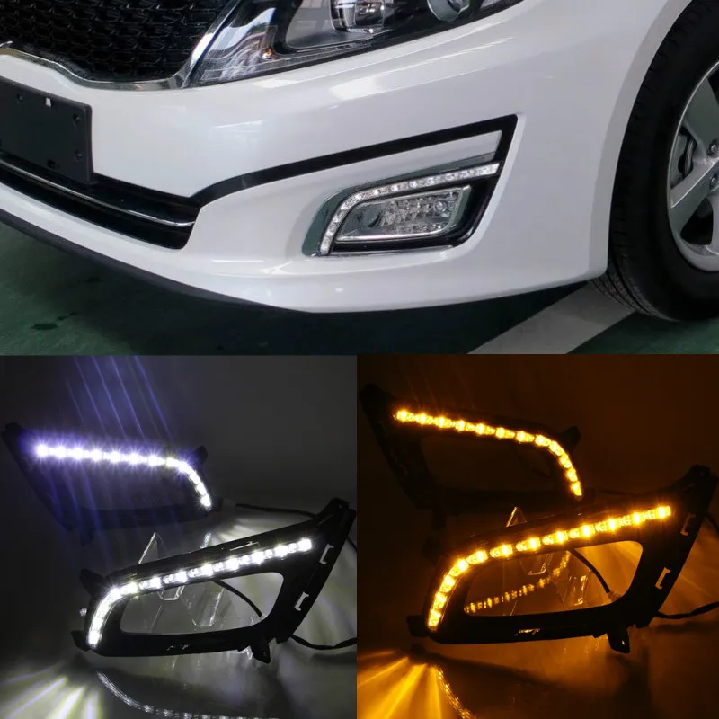 1Pair DRL For KIA Optima K5 2011 2012 2013 2014 Daytime Running Lights Fog head Lamp cover car styling