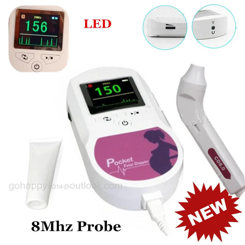 CONTEC Baby Sound C C1 Fetal Doppler Monitor Baby Fetal Heart Beat Monitor Probe 2Mhz 3mhz 8Mhz Probe Portable Home