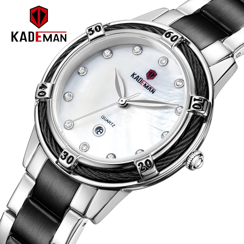 

2020 KADEMAN Lady Dress Watch Stainless Steel for Women Gift for Girl Wife Friend Quartz Watch Fashion & Casual Bracelet Clasp