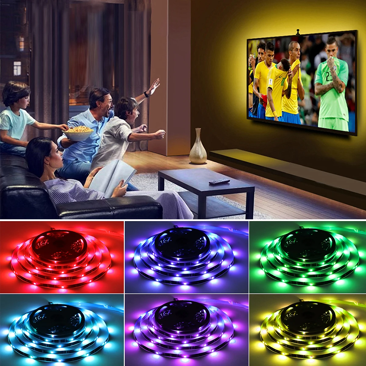 5V USB listwy RGB LED światło pokoju Neon podświetlenie inteligentna dioda LED lampa taśmowa dla telewizora HDTV tło oświetlenie dekoracyjne wstążka