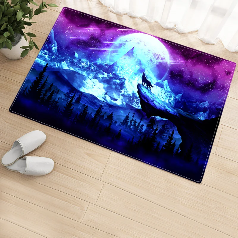 Aurora Galaxy Front Door Mat Natural Wonders Living Room Carpet Bath Mat Bedroom Hallway Kitchen Rug Home Floor Decor