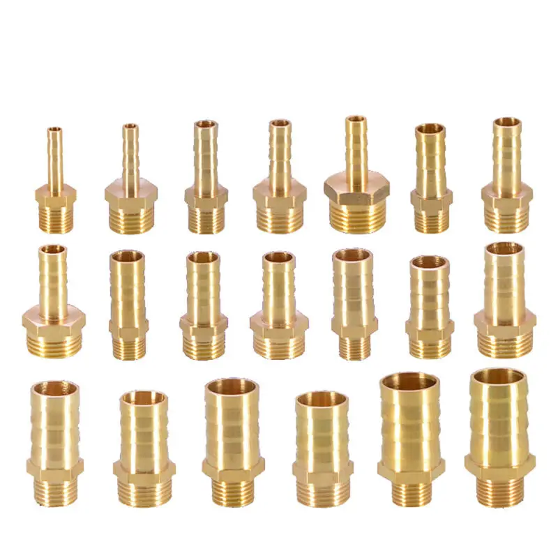 ท่อ Barb หาง1/8 "1/4" 3/8 "BSP ชาย Connector Joint ทองแดง Coupler อะแดปเตอร์ท่อทองเหลือง6มม.8มม.10มม.12มม.