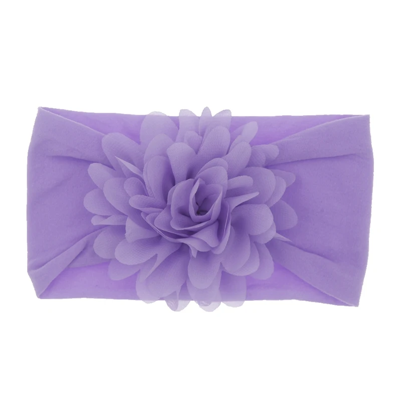 Nonly headband para bebê e menina, chiffon flor headbands com arco, acessórios de cabelo recém-nascido