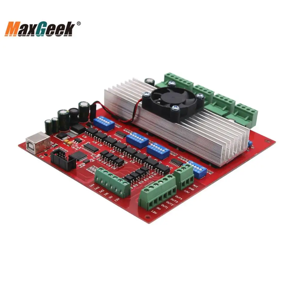 Maxgeek MACH3 CNC 4-Axis Kit (TB6560 Stepper Motor Controller + 4pcs Nema23 Stepper Motor 57 + Power Supply) for Engraving