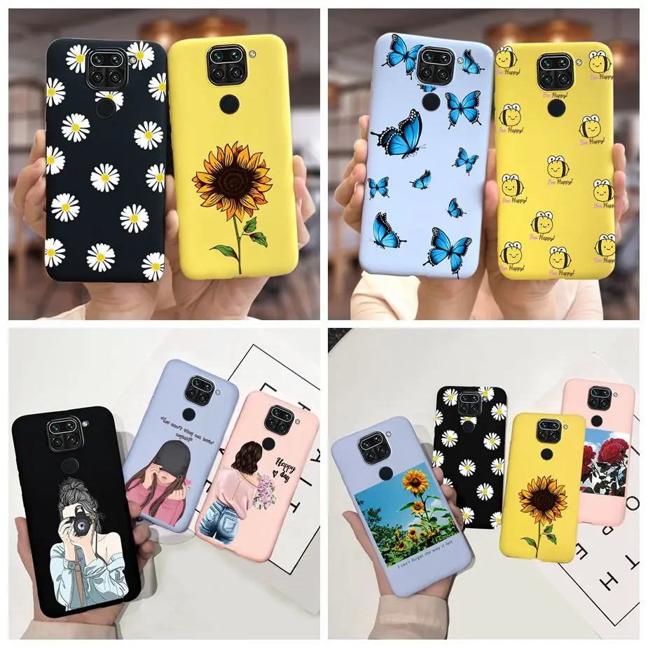 For Xiaomi Redmi Note 9 Case Note 9S Cute Sunflower Back Cover For Xiaomi Redmi Note 9 Pro Note9 9 S Phone Cases Soft TPU Fundas