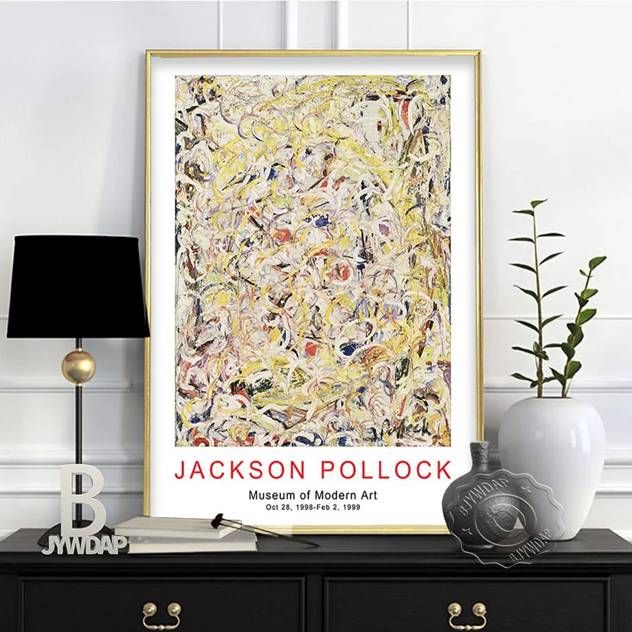 Exhibition Museum Art, Jackson Pollock Abstract Posters, Pollock Retro Home Decor, Jackson Graffiti Living Room Vintage Wall Art