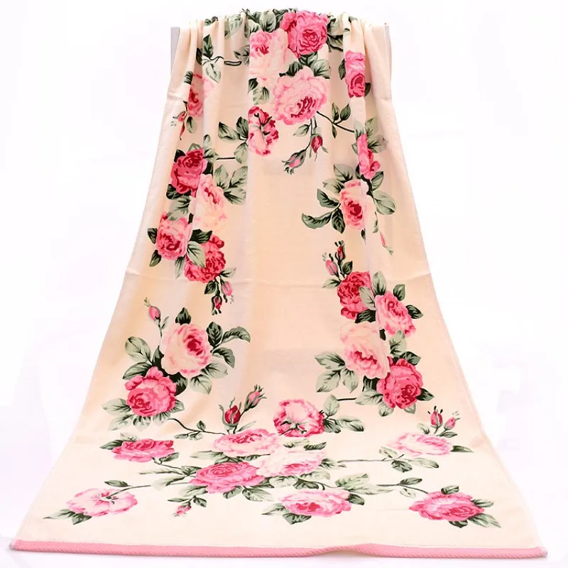 2022 Brand New Women Peony Towel bathroom Men's Towel 76 * 34cm Bath Towel 70 * 140cm High Quality Beach Towel