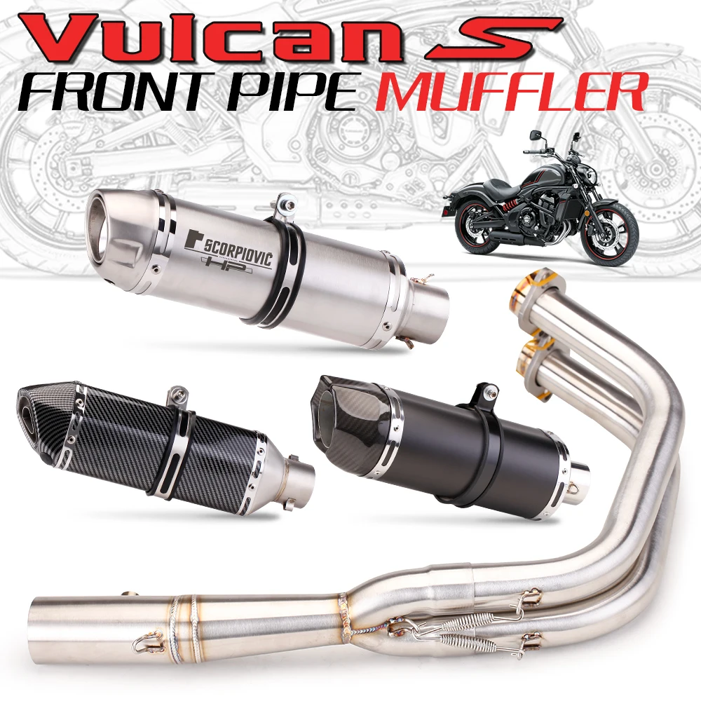 Motorcycle Exhaust LEO TOC Modified Front Pipe DB Killer Silencer For Kawasaki Vulcan S650 650s 650 S VN650 EN650 Pit Bike Elbow