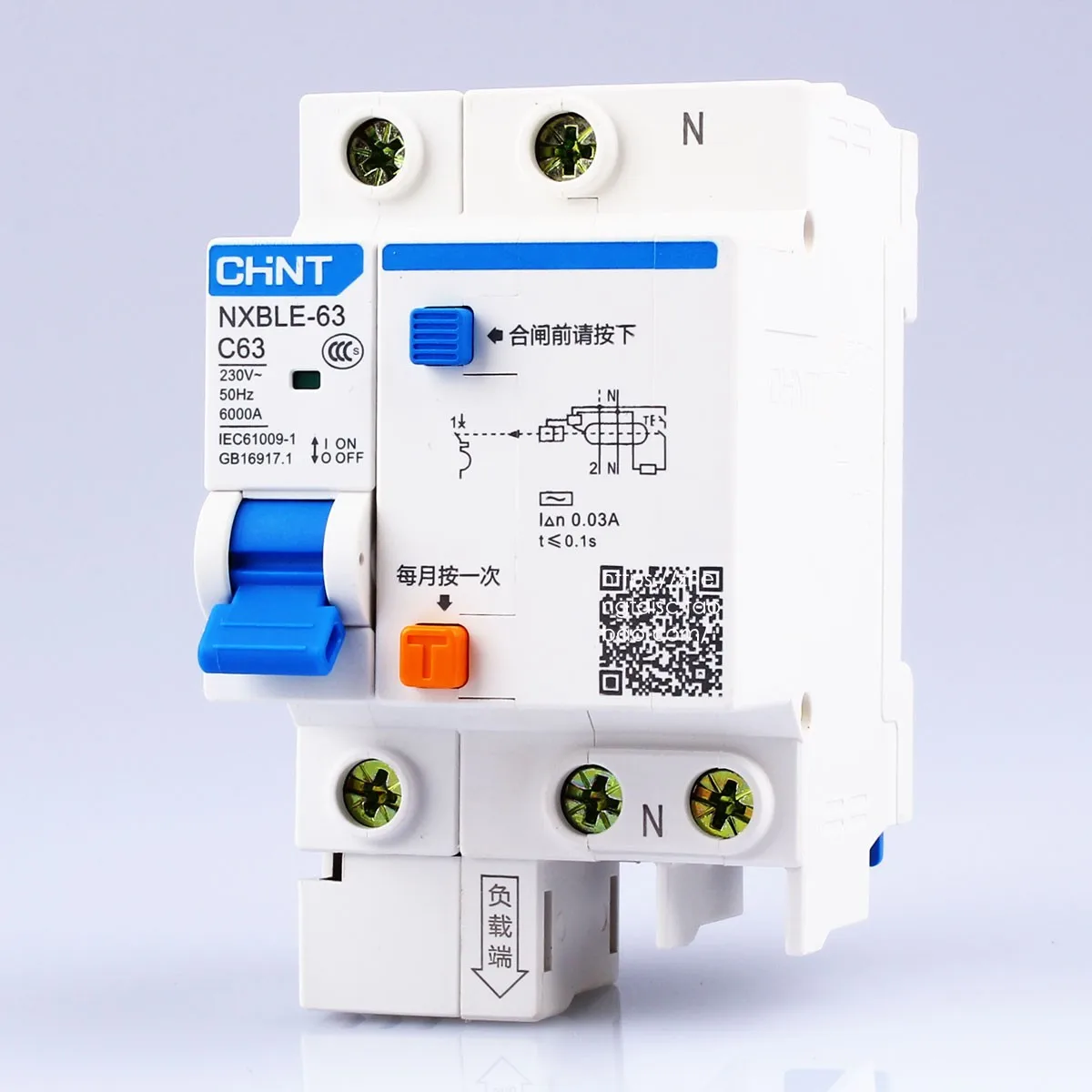 CHINT RCBO NXBLE-63 1P+N 30mA 6KA C6A 10A 16A 20A 25A 32A 40A 50A 63A Residual current Circuit breaker RCBO