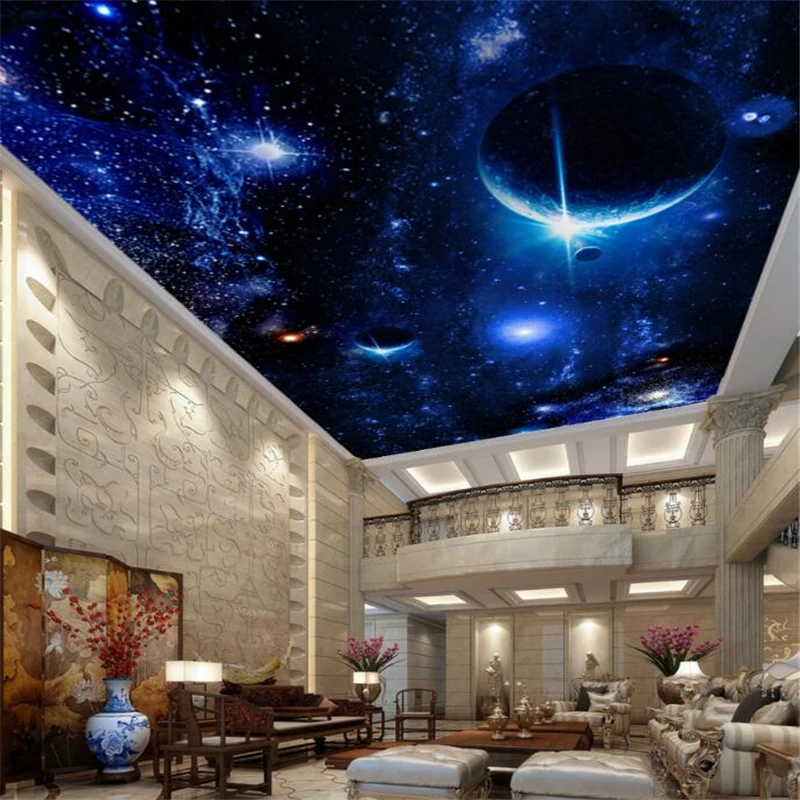 

Custom wallpaper 3d cosmic Starry Planet wall paper ceiling decoration painting 3d papel de parede Living room bedroom wallpaper