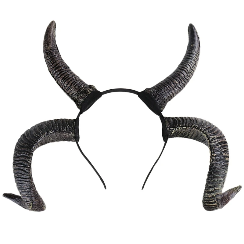

Головная повязка с рогами для косплея, головной убор для Хэллоуина, вечерняя одежда, повязка для волос из рога быка, рождественские головные уборы, товары для вечеринки