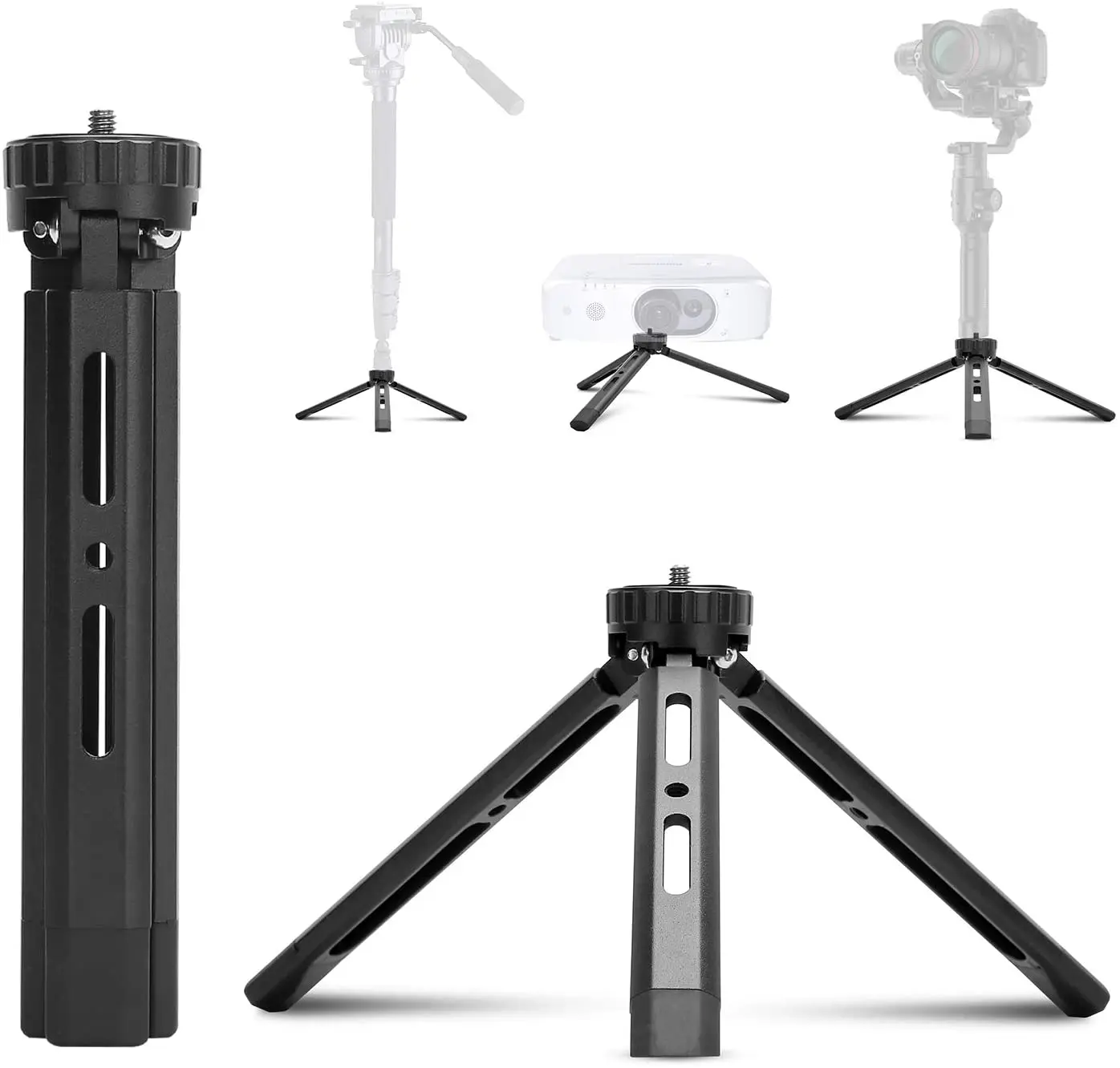 Aluminum Mini Tripod,Desktop Tabletop Stand Tripod for Zhiyun Smooth Q/4, Crane Plus/2, Osmo Mobile, Ronin-S, Vimble 2,Gimbal