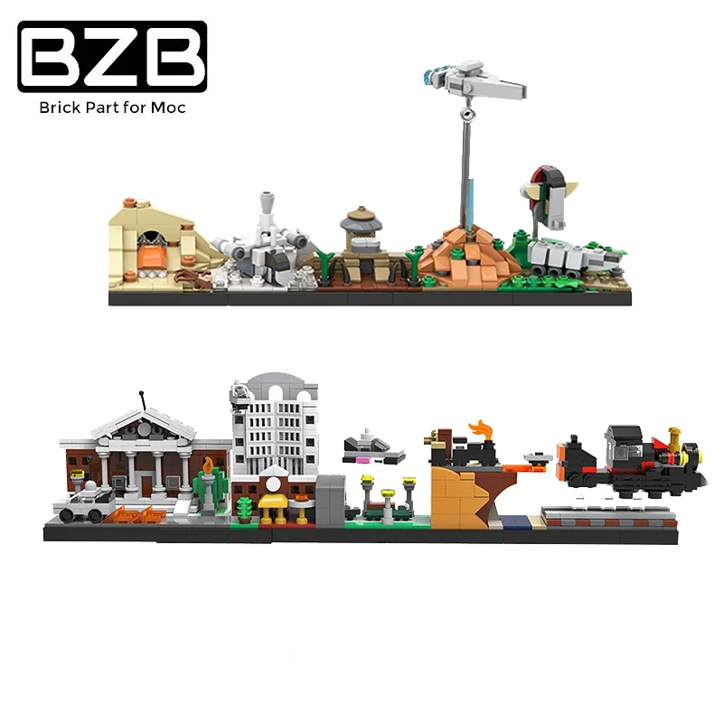 

BZB MOC 61128 Future City Skyline House Streetscape Creative Building Block Model Kids DIY Puzzle Game Toys Best Birthday Gifts