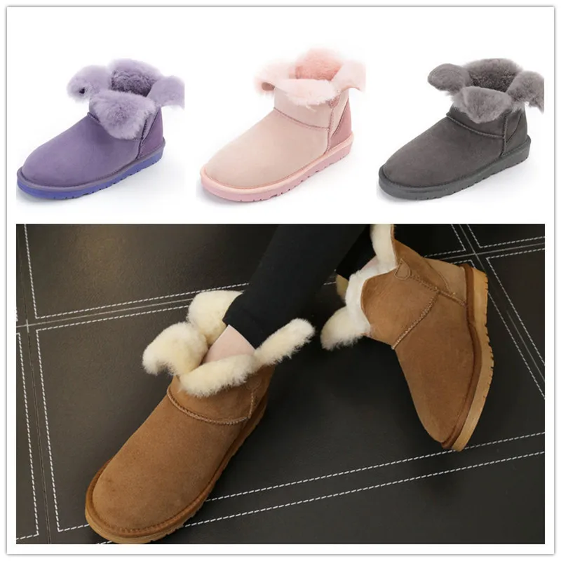 Genuine Sheepskin 100% Natural Fur 2022 Shoes Women Winter Warm Shoes Flats Boots Leisure Female Casual Footwear Snow Boots