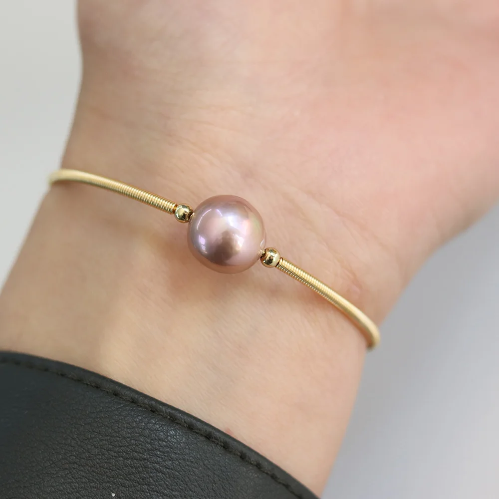 

Hot Sale Natural Freshwater Pearls One Pearl Metal Beads Bracelets Fashion Jewelry Accessories For Women Party Gifts