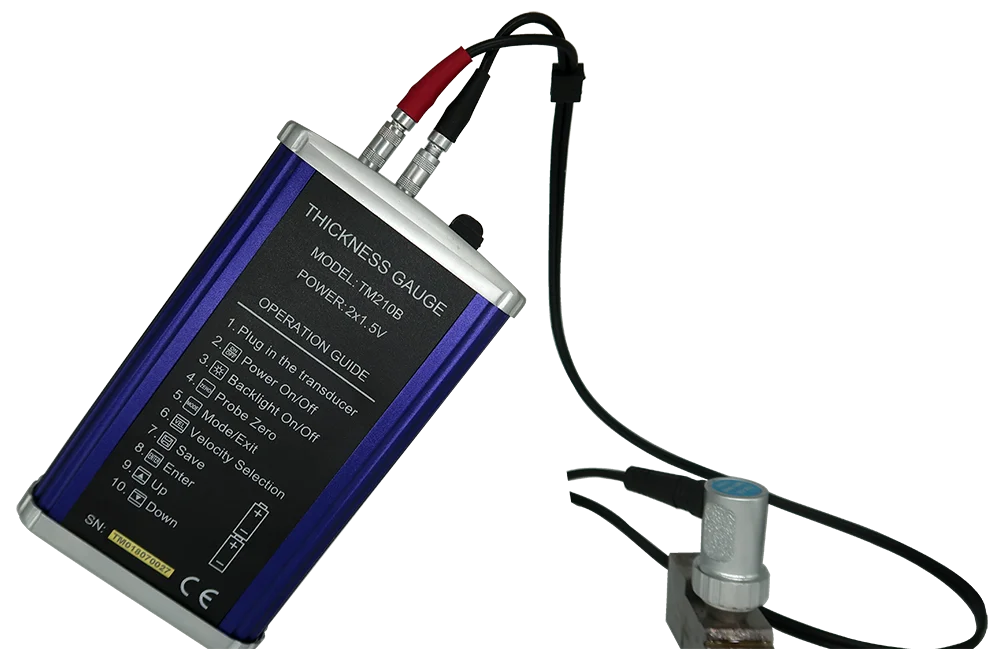 Ultrasonic Thickness Gauge/ultrasonic thickness  with TM-08 ultrasonic transducer probe TM210B Metal housing