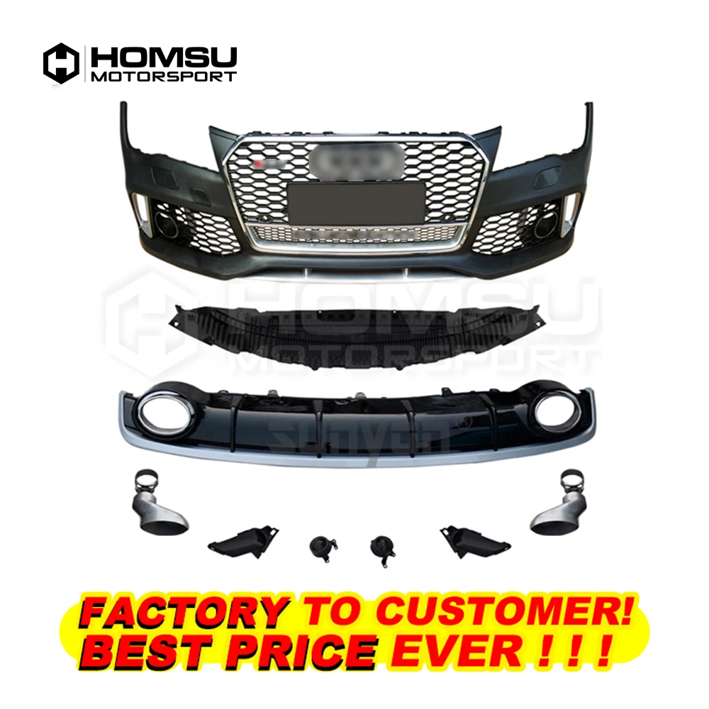 PP Material Wide Body Kits Front Rear lip Spoiler for A7 Sline S7 to RS7 Style 2007-2014 car bumper protector