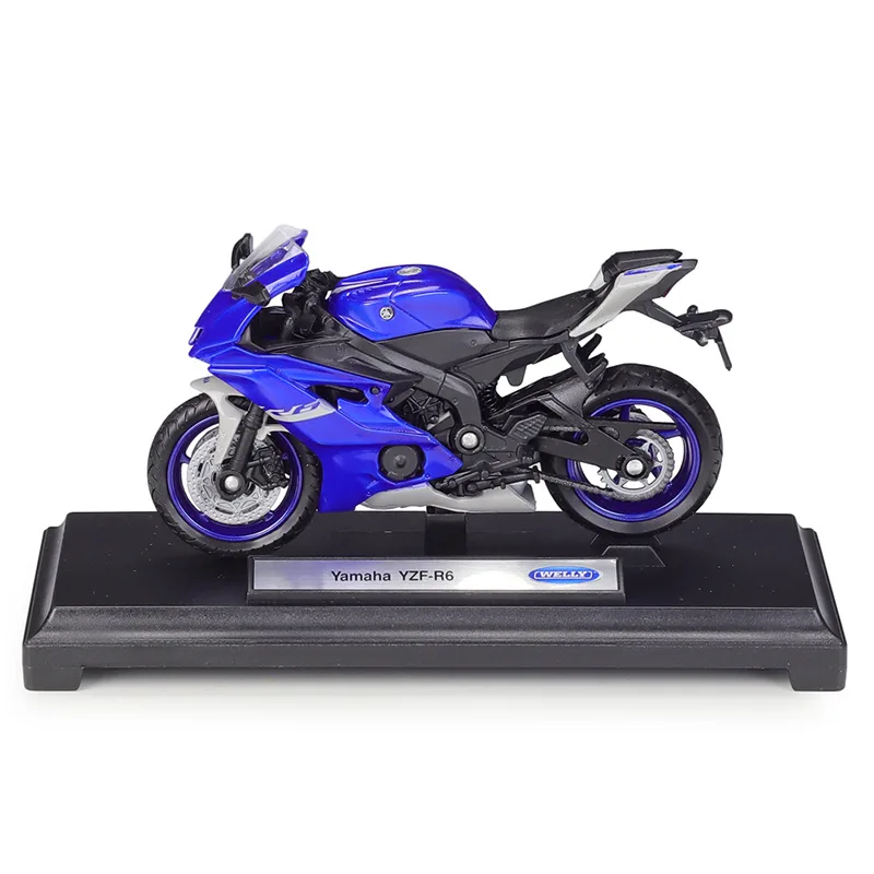 Welly 1:18 YAMAHA 2020 YZF R6 오토바이 모델 합금 모델, 모터 바이크 미니어처 레이스 장난감, 선물 컬렉션