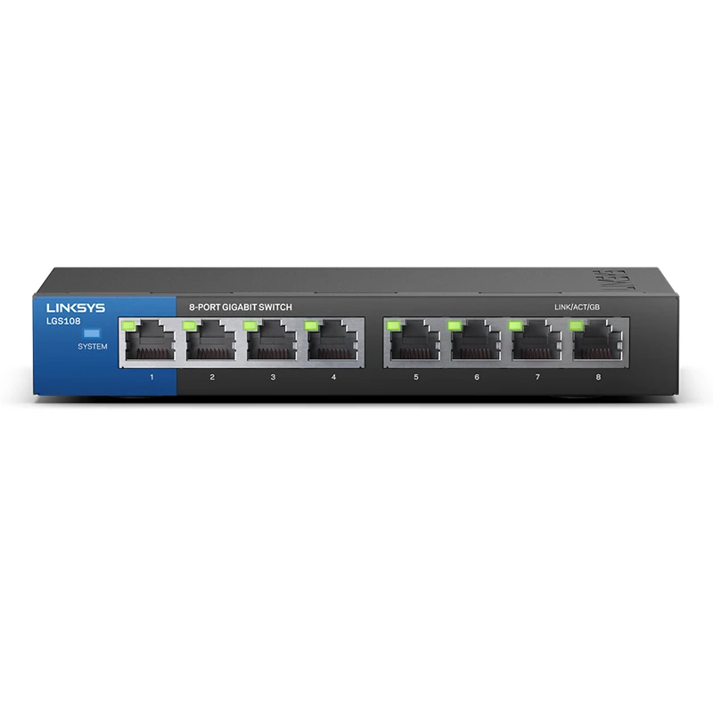 Linksys LGS108 8-Port Business Desktop Gigabit Switch Wired Connection Speed 1000 Mbps 8 Gigabit Ethernet Auto-Sensing