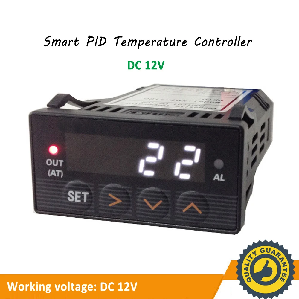 XMT7100 48*24mm DC12V PID Temperature Controller Intelligent Thermostat Digital Display Industrial Usage 1300C with alarm output