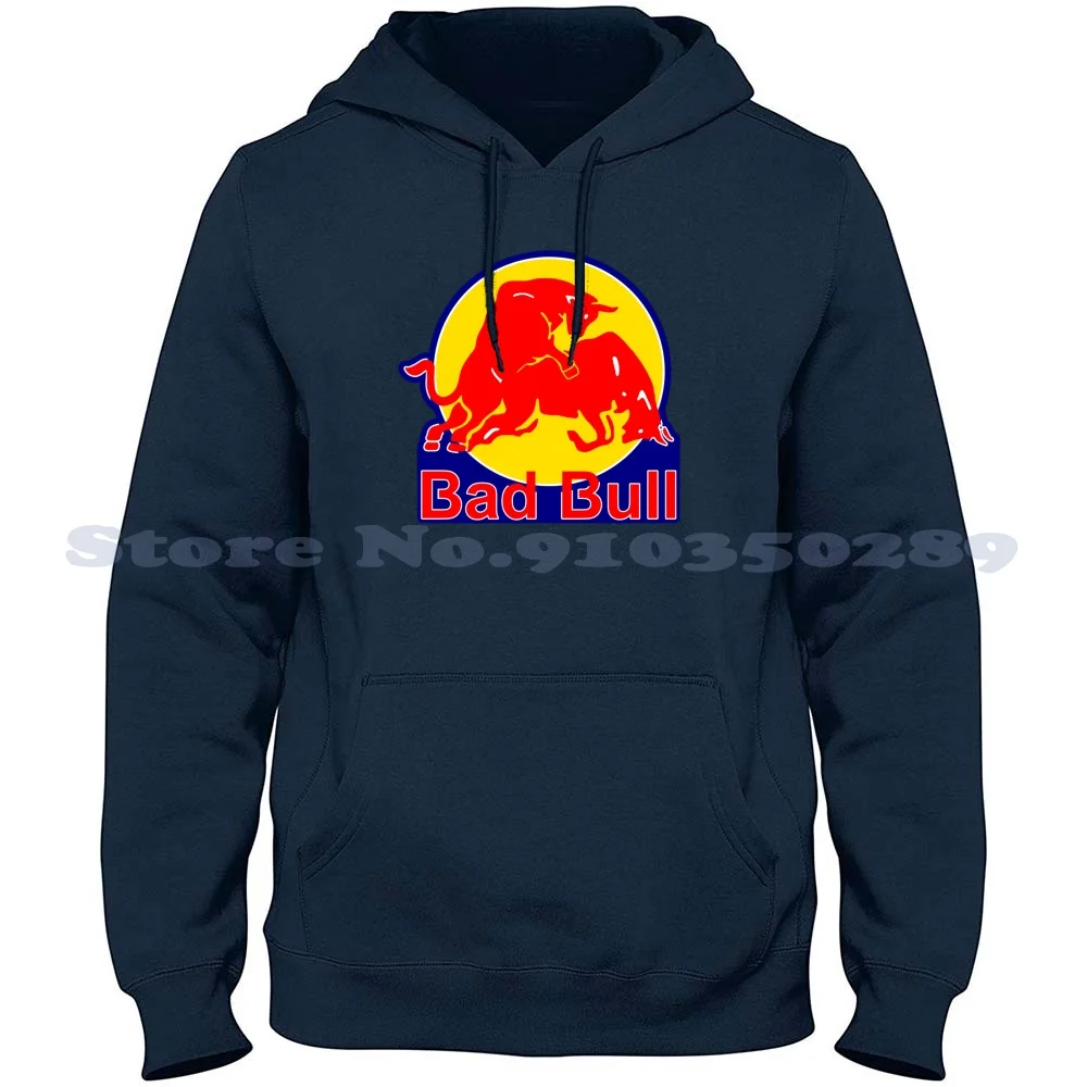 Bad Bull ; 100% Cotton Hoodie T-Shirt Animal Mens Bovine Bullock Steer Red Blue Yellow Energy Papa Ape Bos Taurus Herd Leader