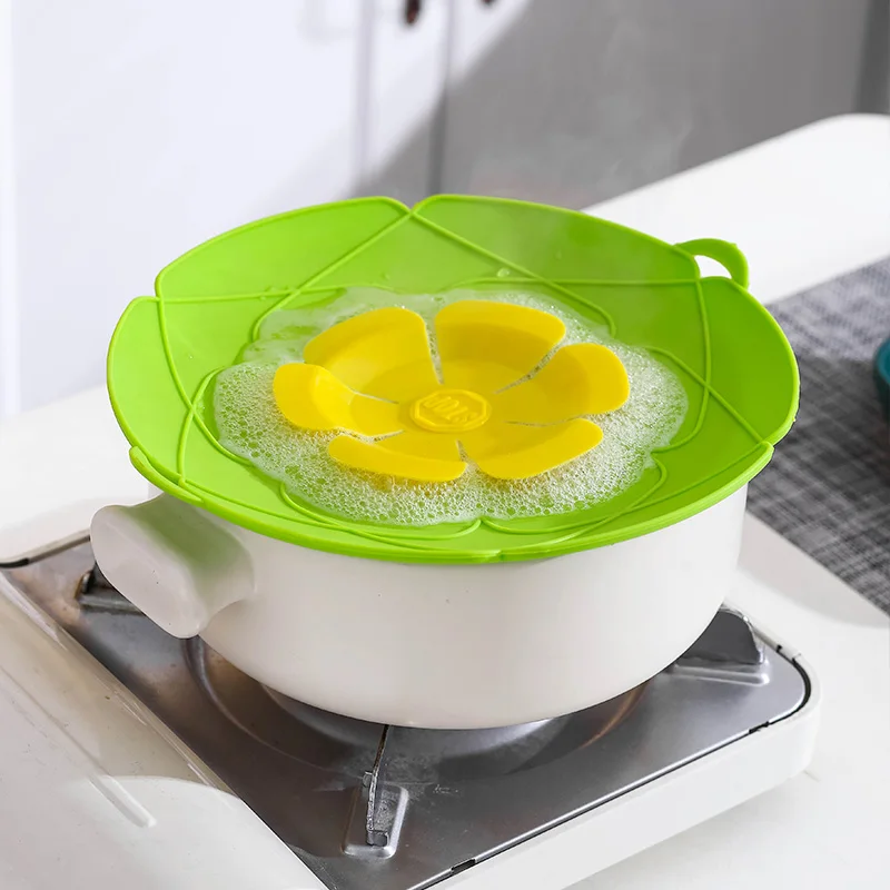 

28CM Diameter Silicone Lid Spill Stopper Cover For Pot Pan Kitchen Accessories Cooking Tools Flower Cookware Home Kitchen