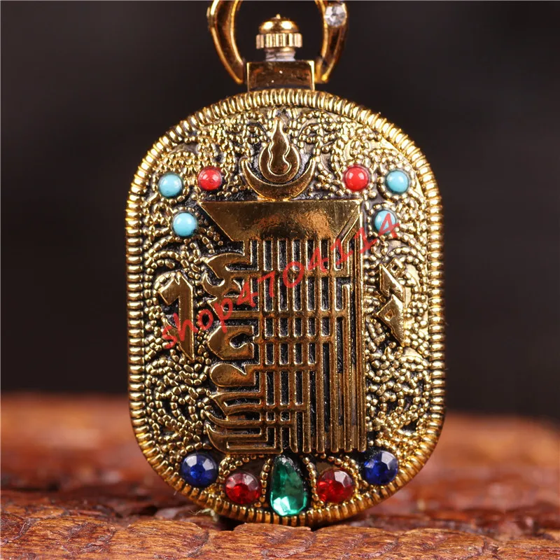 Retro-ancient national style, anti-evil amulet benming buddha, Shuangyan Mantra Gawu box, exquisite pendant ornaments