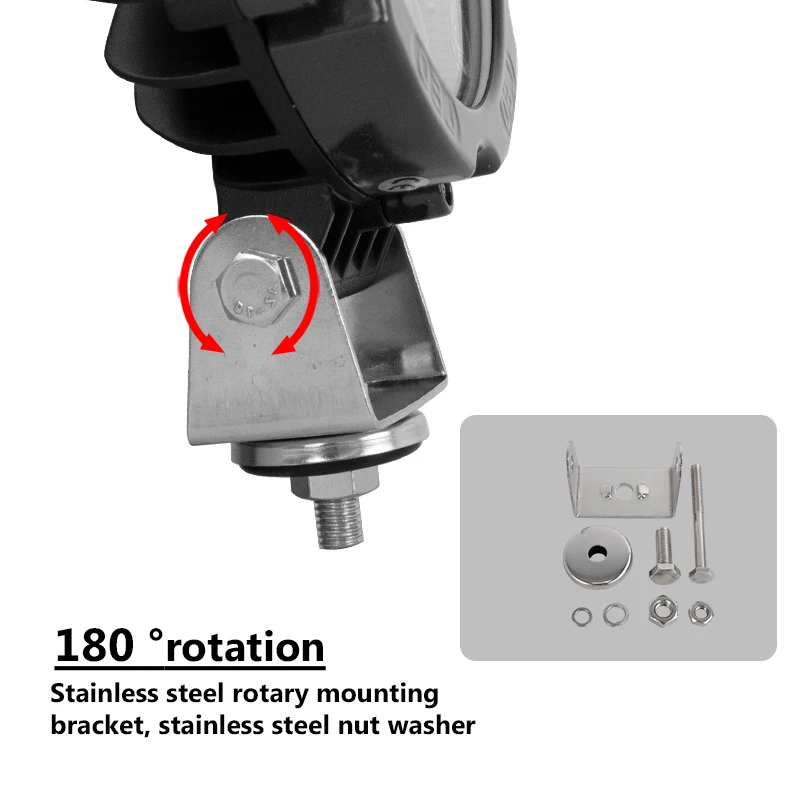 Willpower 2pcs 7 inch 51W Round LED Work Light Spot Flood Driving Fog Lamp for 4x4 4WD Offroad Truck Tractor ATV SUV 12V 24V