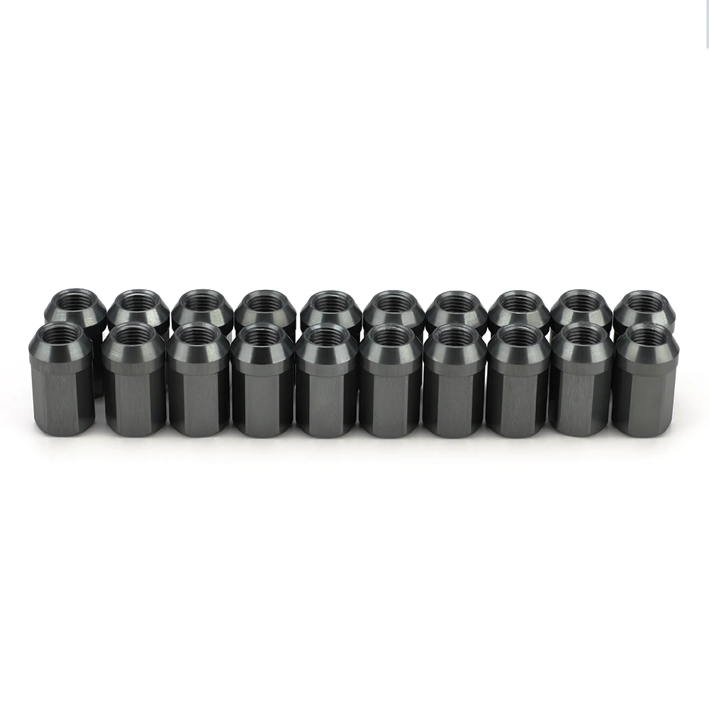 20pcs HEX 17mm M12*1.25 M12*1.5 Lug Nuts Accessories 7075-T6 Aluminum Taper conical seat 32 mm length Wheel Nuts