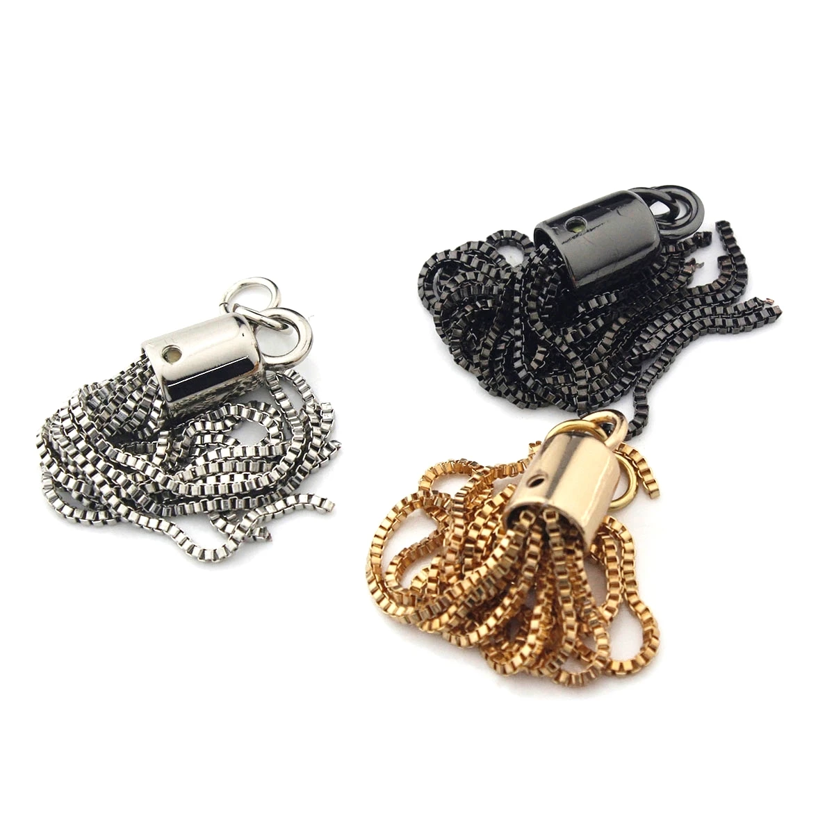 1pcs Fashion Metal Decoration Buckle Tassel Pendant Keychain for Handbag Shoulder Bag Purse Hardware Accessories DIY 3 Colors