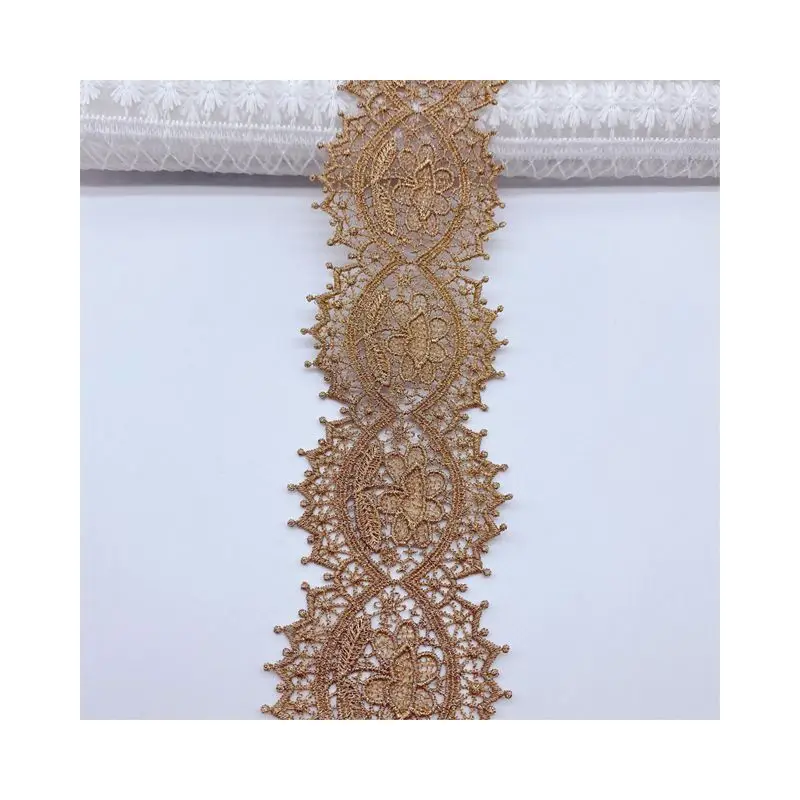 Bilateral Hollow Gold Thread Width 6.5cmEmbroidery Lace DIY  Women's clothing Bedding Wedding Dresses Sewing Garment Accessories