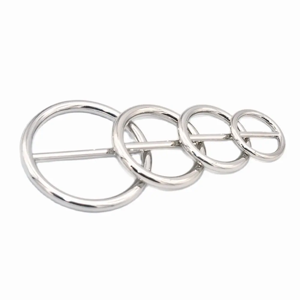 Silver Round Belt Buckle strap buckle webbing buckle Adjuster Buckle Circle Buckles Leather Purse clasp Buckle For Belt Scarf